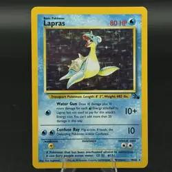 Lapras 10/62 Holo Rare Card - Pokemon TCG Fossil Set WOTC Vintage 1999 NM - Image 1