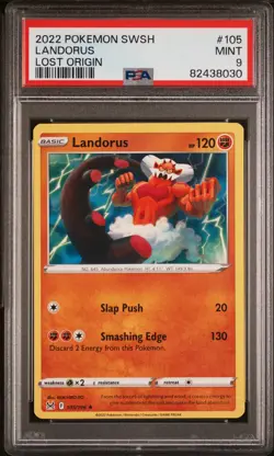 2022 POKEMON SWORD & SHIELD LOST ORIGIN #105 LANDORUS PSA 9 - Image 1