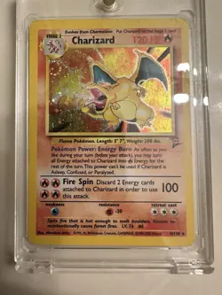 Pokemon Charizard Base Set 2 Holo Rare 120 HP 004/130 English Card - Image 1