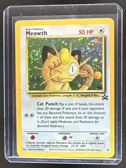 1999 Pokemon Wizards Black Star Promos Meowth Holo #10 - Image 1