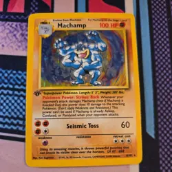 Machamp Holo 8/102 1st Edition 1999 Pokemon Card TCG - Image 1