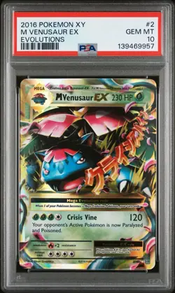 2016 Pokemon XY Evolutions Mega Venusaur EX 2/108 PSA 10 GEM MINT - Image 1