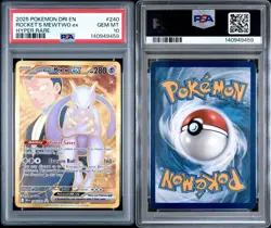 2025 Team Rocket’s Mewtwo ex 240/182 Hyper Rare Pokemon Destined Rivals PSA 10 - Image 1