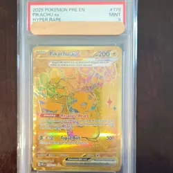 Pokemon Pikachu ex Sv: Prismatic Evolutions Hyper Rare Holo 179/131 PSA 9 - Image 1