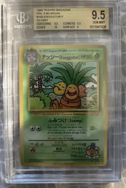 Pokemon Japanese Bilingual Exeggutor #103 Glossy Trainer Magazine Vol 3 BGS 9.5 - Image 1
