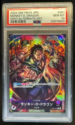 2024 One Piece Japanese Monkey D. Dragon OP07 Alternate Art #001 PSA 10 - Image 1