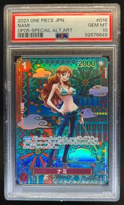 2023 One Piece Japanese Nami OP05 Special Alternate Art #016 PSA 10 Gem Mint - Image 1