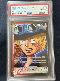 2025 One Piece OP13 Sabo Alternate Art PSA 10 - Image 1