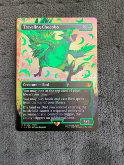 Traveling Chocobo (Borderless) (Neon Ink Green) Final Fantasy Foil - Image 1