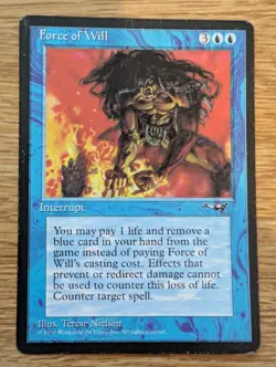MTG Alliances Force of Will Uncommon Blue Staple [LP] Lightly Played - Image 1