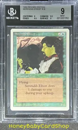 MTG 3rd Edition Revised 1994 Serendib Efreet BGS 9.0Q++ (Quad++) Mint Old School - Image 1