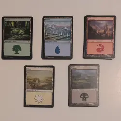 Magic the Gathering 100 basic land bulk lot 20 of each type mixed sets MTG BA119 - Image 1
