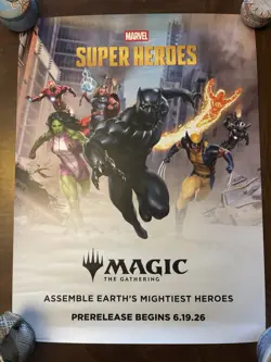 MARVEL SUPER HEROES POSTER 18x24 NEW promotional MTG Magic the Gathering - Image 1