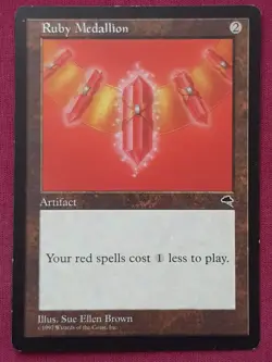 Magic The Gathering TEMPEST RUBY MEDALLION artifact card MTG - Image 1