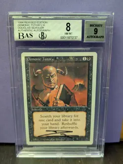 SIGNED * Demonic Tutor * REVISED* BGS 8 NM-MT * Magic the Gathering MtG - Image 1