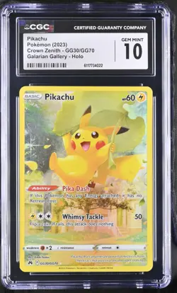 2023 Pokemon Pikachu Crown Zenith GG30/GG70 CGC GEM MINT 10 - Image 1