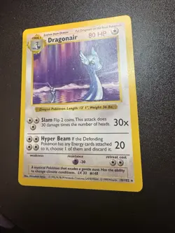 Base Set (Shadowless) #018/102 Dragonair Rare Pokemon Card NM - Image 1