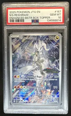 2025 Pokemon Journey Together N's Reshiram Promo Cards #167/159 PSA 10 - Image 1
