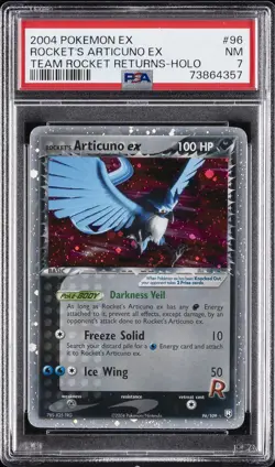 2004 POKEMON EX TEAM ROCKET RETURNS #96 ROCKET'S ARTICUNO EX-HOLO PSA 7 - Image 1