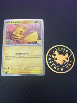 Pikachu 51/162 Pokemon Day 30th Anniversary - WITH COIN - Image 4