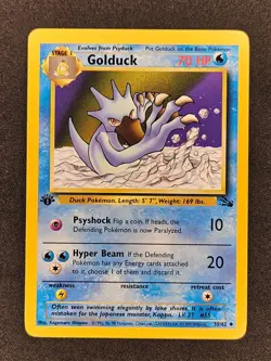 Golduck 1st Edition 35/62 WOTC Fossil Pokemon Card English LP - Image 1