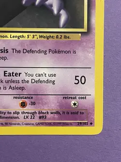 Pokemon TCG Base Set Haunter 29/102 Uncommon Near Mint - Image 4