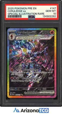 Pokemon 2025 Ceruledge ex 147/131 Tera SIR Prismatic Evolutions GEM MINT PSA 10 - Image 1