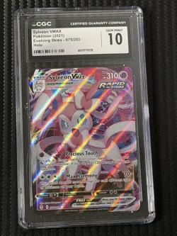 2021 Pokemon Evolving Skies Sylveon VMAX Full Art #075/203 CGC 10 GEM MINT - Image 1
