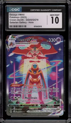 Pokemon Deoxys VMAX Crown Zenith Galarian Gallery Full Art #GG45 CGC 10 Gem Mint - Image 1