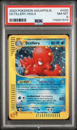 2003 POKEMON AQUAPOLIS #H20 OCTILLERY-HOLO PSA 8 - Image 1