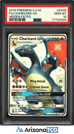 Pokemon 2019 Shiny Charizard GX SV49/SV94 Full Art Hidden Fates GEM MINT PSA 10 - Image 1