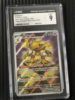 Pokemon Mega Evolution ETB Alakazam Promo 009 CGC 9 MINT - Image 1