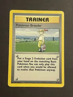 Pokemon TCG Base Set Pokemon Breeder Trainer Card 76/102 Rare - Image 2