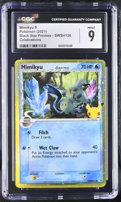 Mimikyu Gold Star SWSH136 Celebrations Promo Pokemon CGC 9 Mint *088 - Image 1