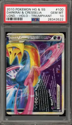 Pokemon Darkrai & Cresselia Legend Bottom Triumphant Holo Rare #100 PSA 10 - Image 1