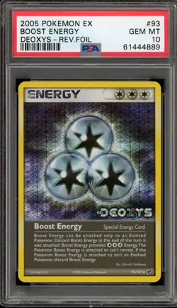 Pokemon Boost Energy EX Deoxys Reverse Holo #93 PSA 10 Gem Mint - Image 1