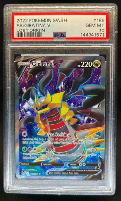 2022 Pokemon SWSH Lost Origin Giratina V #185/196 PSA 10 - Image 1
