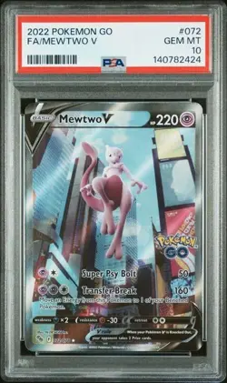 PSA 10! Mewtwo V (Alternate Full Art) 072/078 Pokemon GO Holo - Image 1