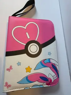 Pokemon TCG Pink White Sylveon Zip Up 55 pages Holds 440 Card Binder TCGAMES - Image 1