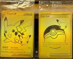 Pokemon Celebrations Pikachu V & Pokeball gold Promos Sealed SWSH 145 & SWSH 146 - Image 1