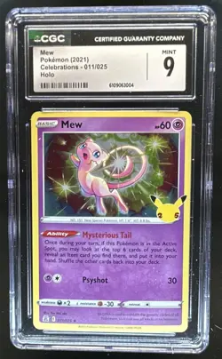 2021 Pokemon SWSH Celebrations Mew Holo #011/025 CGC 9 - Image 1