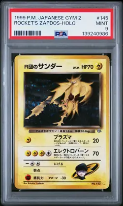 1999 POKEMON JPN GYM 2 #145 ROCKET'S ZAPDOS-HOLO PSA 9 - Image 1