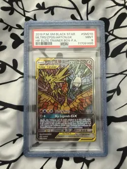 Pokemon TCG Moltres Zapdos Articuno GX SM210 Stained Glass Promo Holo - PSA 9 - Image 1