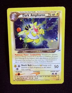 2002 Dark Ampharos 1/105 Neo Destiny Holo Rare Vintage Pokemon TCG MP - Image 1