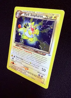 2002 Dark Ampharos 1/105 Neo Destiny Holo Rare Vintage Pokemon TCG MP - Image 4