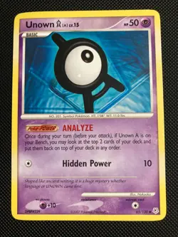 Pokemon TCG Unown 65/130 Diamond & Pearl Common Card (MP/HP) 2007 - Image 1