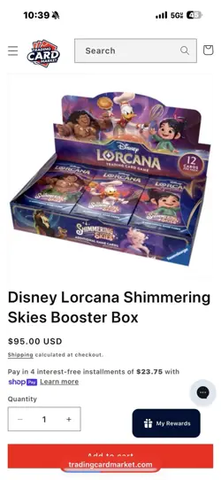 Disney Lorcana: Shimmering Skies Booster Box SEALED - Image 1