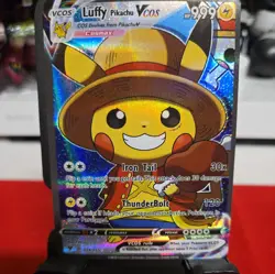 PIKACHU POKEMON LUFFY OP COSPLAY CARTE CARD NEW HOLO PRISM COLLECTION BRILLANTE - Image 1