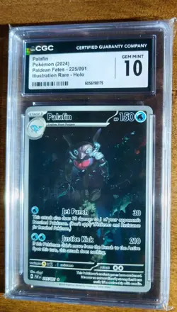 Palafin 225/091 Illustration Rare CGC 10 Gem Mint Paldean Fates Pokemon Card IR - Image 1