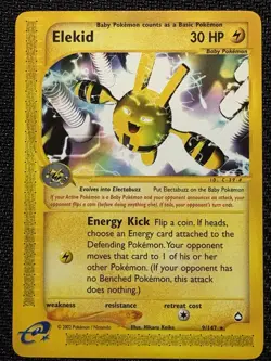 Pokemon TCG Elekid Aquapolis Rare 9/147 Near Mint Condition Vintage Card - Image 1